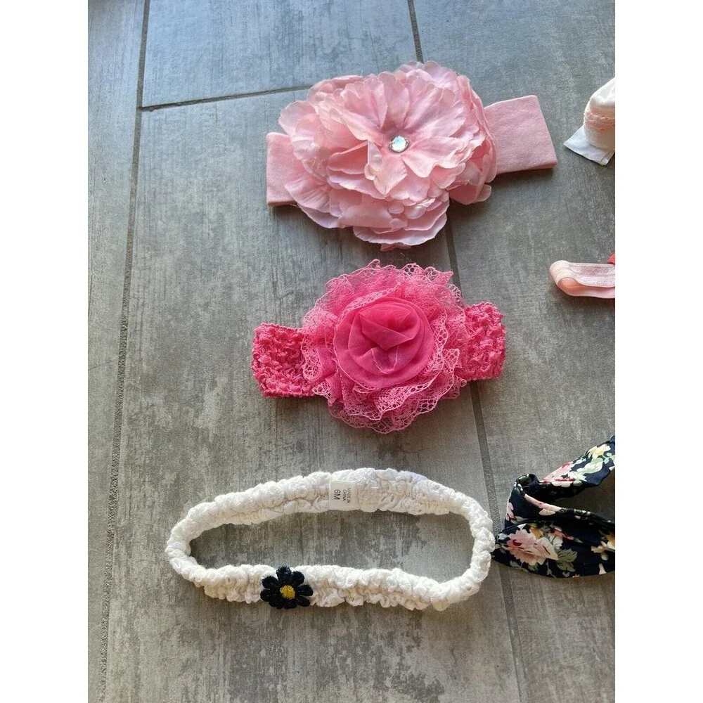 Infant Baby Newborn Toddler Girls Headbands Lot of 9 Multi Colors Flowers CUTE